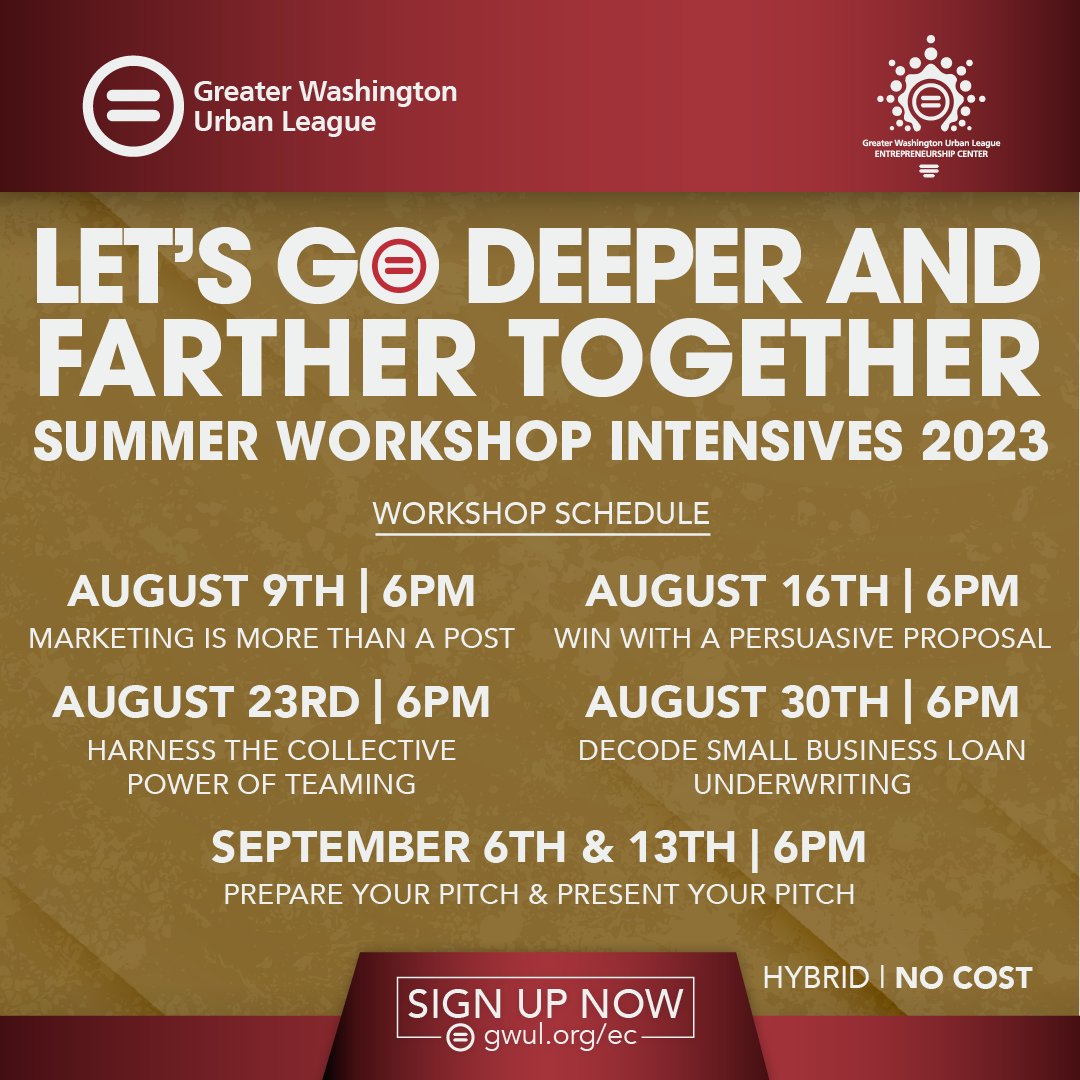 #Entrepreneurs: Get the support you need to create and sustain a viable #SmallBusiness. Join our free workshop series starting August 9th. Topics included: #marketing, proposals, #BusinessLoans, and more. Limited seating. Sign up today: ow.ly/TKs950Pf97b
