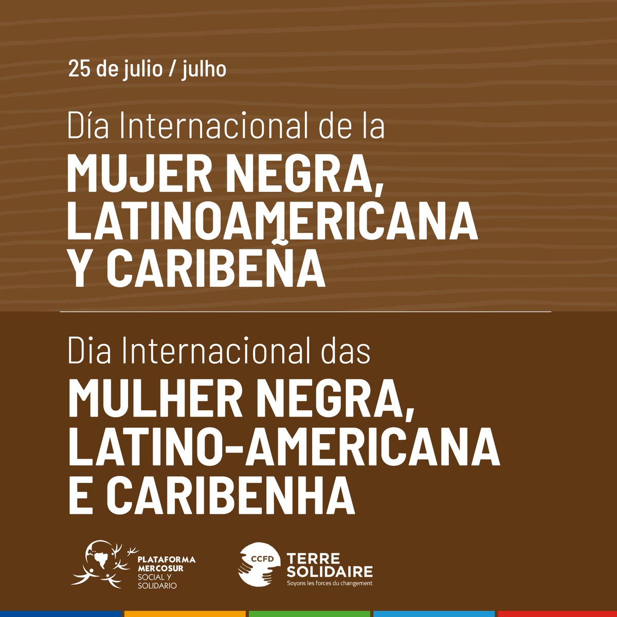 MercosurSocial's tweet photo. Día Internacional de la Mujer Afrolatinoamericana, Afrocaribeña y de la Diáspora, esta fecha internacionaliza el feminismo negro, las luchas y resistencias de las mujeres afrodescendientes, contra el racismo y el sexismo.
#MujeresNegras #Afrodescendientes #MercosurSocial https://t.co/J1F1J0nW3a