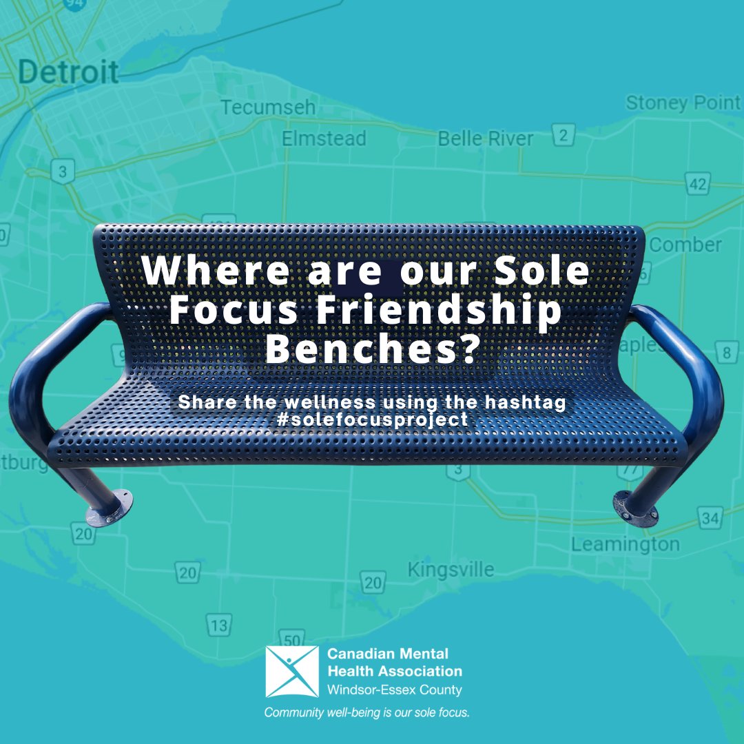 CMHAWECB's tweet photo. Have you seen these blue benches in your neighbourhood? π
Here's where you can find 4 of our #solefocusproject Friendship Benches! Scan the QR code on the bench to be directed to the CMHA-WECB website & connect to community resources.
#yqg #windsoressex #cmhawecb #mentalhealth https://t.co/vZS88OfqCV