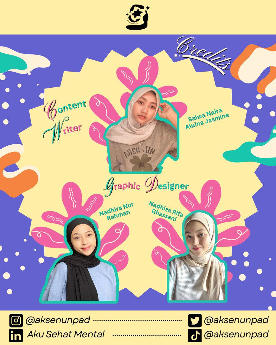 rumahunpad's tweet photo. Content Writer: Salwa Naira A. J
Graphic Designer: Nadhira Nur Rahman dan Nadhiza Rifa Ghassani
#Freekonten #SelfCriticism #EmbraceImperfections #EmbraceYourself #ToMyself #acceptance #gagalitubiasa #fallseventimesstandupeight
Embrace Imperfections, Embrace Yourself
Aksen 2023 https://t.co/YJYFbnyZkh