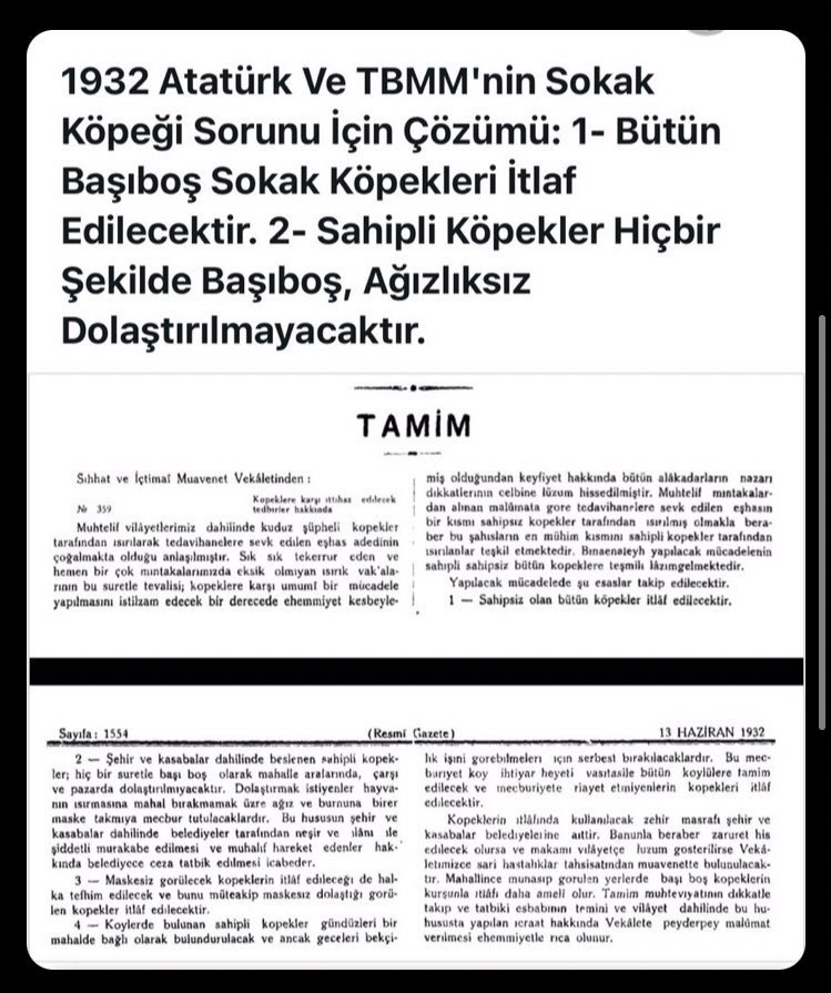 Öyle bir açıklama yapıyorsunuz ki; sanırsın sokakta kaniş sürüleri var. SOKAKTA 10 MİLYONDAN FAZLA KANGAL KIRMASI İT VAR “ötenazi çözüm olamaz” tribindesiniz ama ulu önderimiz Atatürk, YERİNDE İTLAF uygulatarak çözmüş. İsteyen evine alsın, baksın. Vergimizle it bakmak istemiyoruz