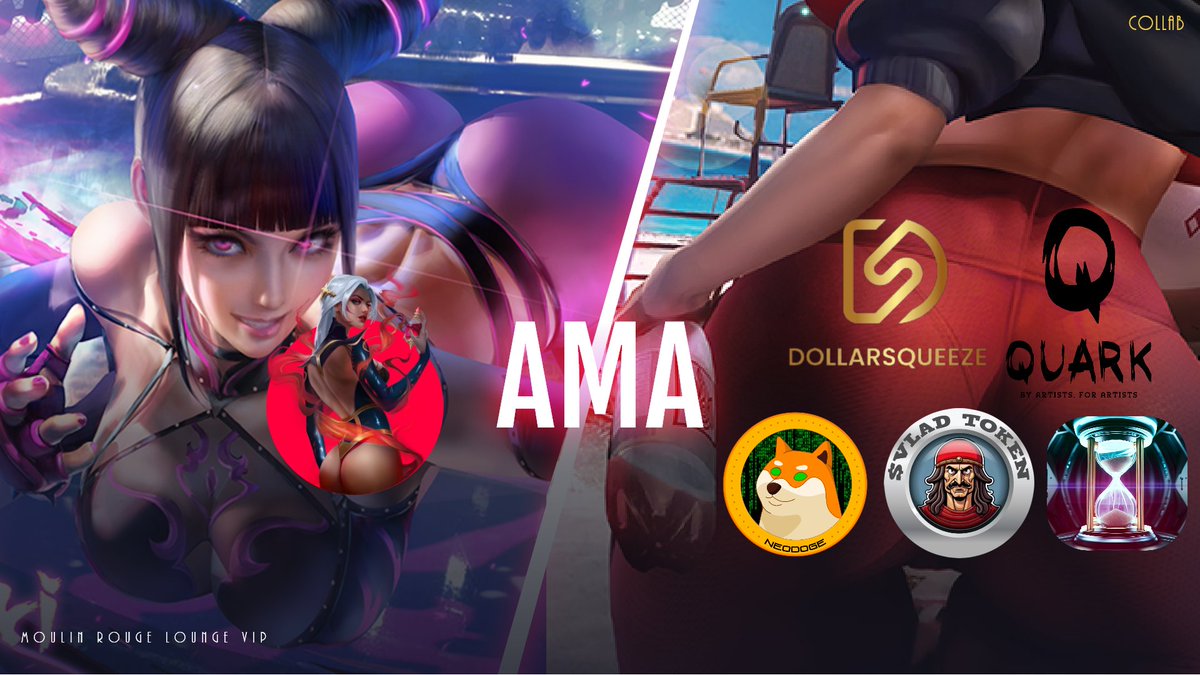 based_elnen's tweet photo. EXPO AMA SHOW #2 INCOMING! Personally hosting five awesome projects TODAY in the Moulin Rouge Lounge VIP starting at 16:00 UTC! 👀

 @Dollar_Squeeze @QuarkToken @NEODOGEOFFICIAL @ChronoEcosystem @Vlad_Token

Giving away 14 Prizes worth 350 USD! 💵

 AMA Place:
➡️ https://t.co/5MjXjlMdr4