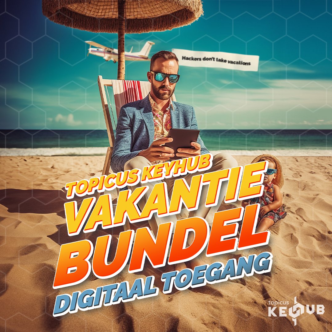 TopicusKeyHub's tweet photo. Veilig op vakantie deze zomer? ☀️ Ontdek onze ultieme vakantiebundel: jouw sleutel tot een zorgeloze tijd weg van kantoor! Je krijgt toegang tot een schat aan kennis en tools, die je vakantie-ervaring naar een hoger niveau tillen. 👉 https://t.co/BA4QcXlr9Q #informatiebeveiliging https://t.co/E9x2wmGEeG