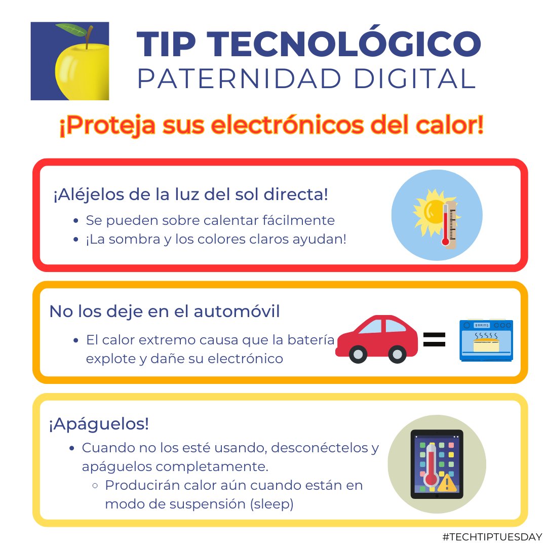 rlascusd116's tweet photo. Electronic devices can be damaged by extreme heat. Today's #TechTipTuesday116 shows you simple ways to keep your devices safe from heat damage. https://t.co/7iY22HQ7ae