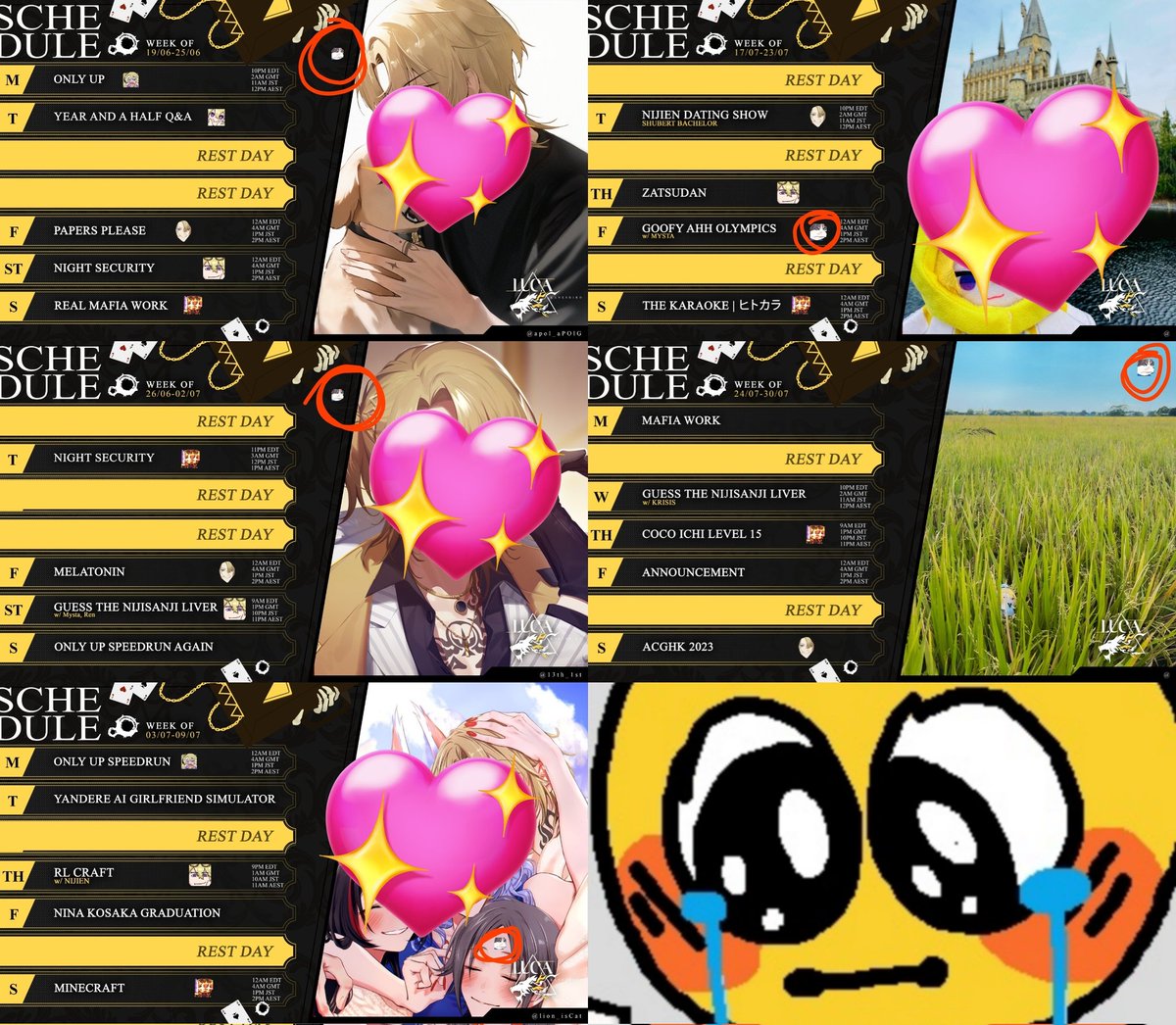 jinwooclips's tweet photo. mystaur pepe rias has been in wuca's schedule for 5 weeks straight now 🧡💛 https://t.co/eHL92PBHya