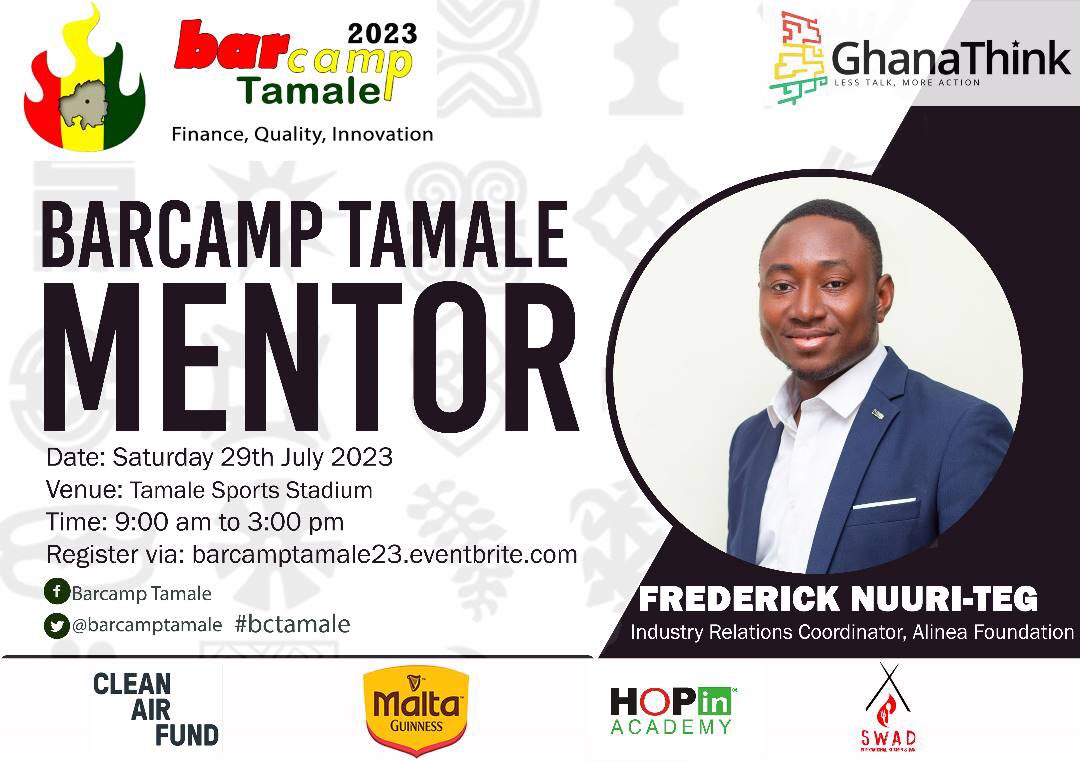 All roads lead to #bctamale on Saturday at the Tamale sports stadium from 9am to 3pm sharp.
See you there!

#bctamale mentor: Mr. Fredrick Nuri-Teg(Industry Relations Coordinator, Alinea Foundation)