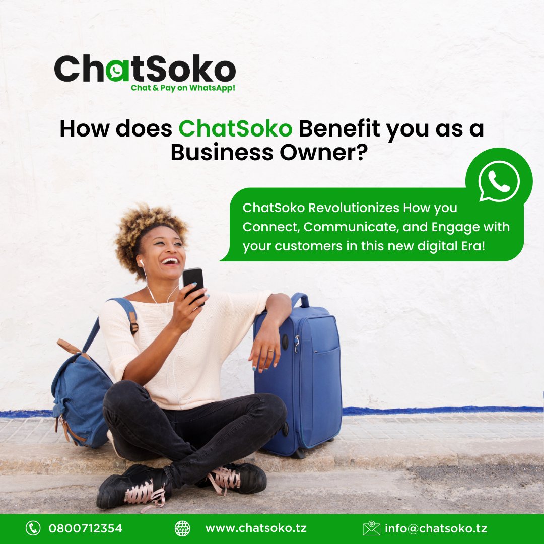 ChatSokotz enables businesses to reach their customers at their fingertips, making it more convenient for customers to purchase their products.
As a business owner, you can gain so much benefit from our platform contact us to get more details about ChatSoko. 
#shoppingonline
