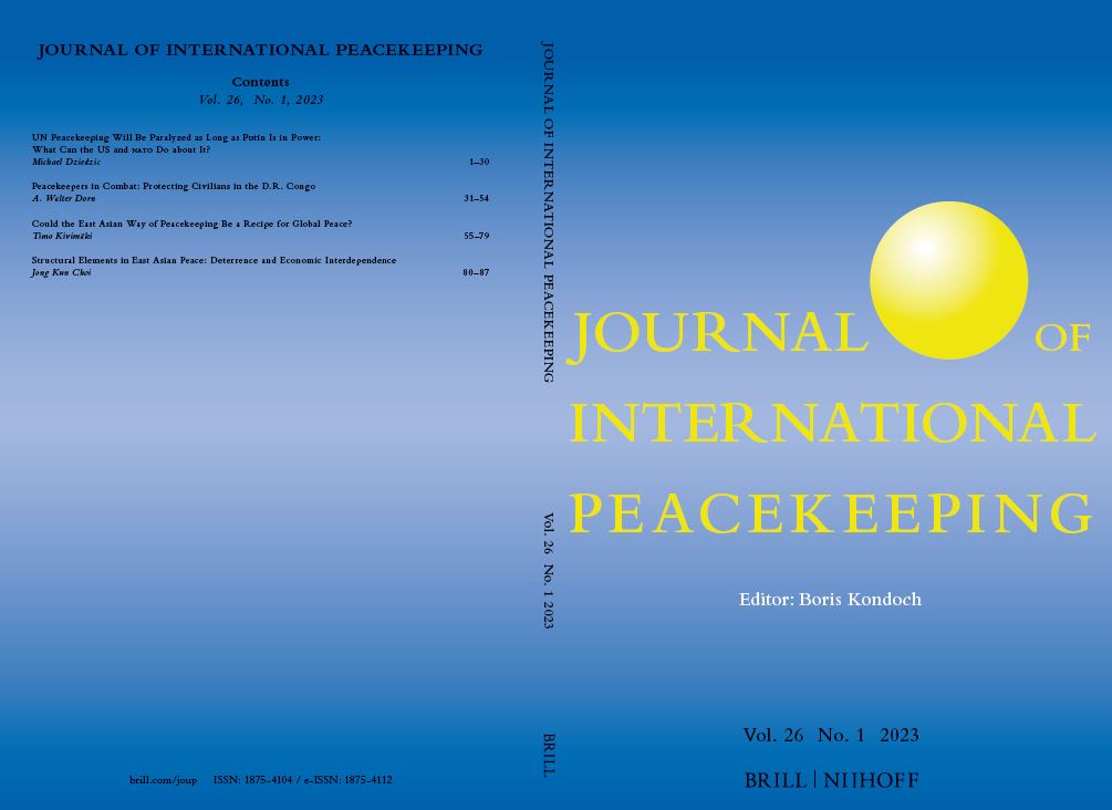IntlRela's tweet image. * New Issue *

A new issue of Journal of International Peacekeeping (Vol. 26, No. 1) opens with “UN Peacekeeping Will Be Paralyzed as Long as Putin Is in Power: What Can the US and natoDo about It?” by Michael Dziedzic.  brill.com/view/journals/…