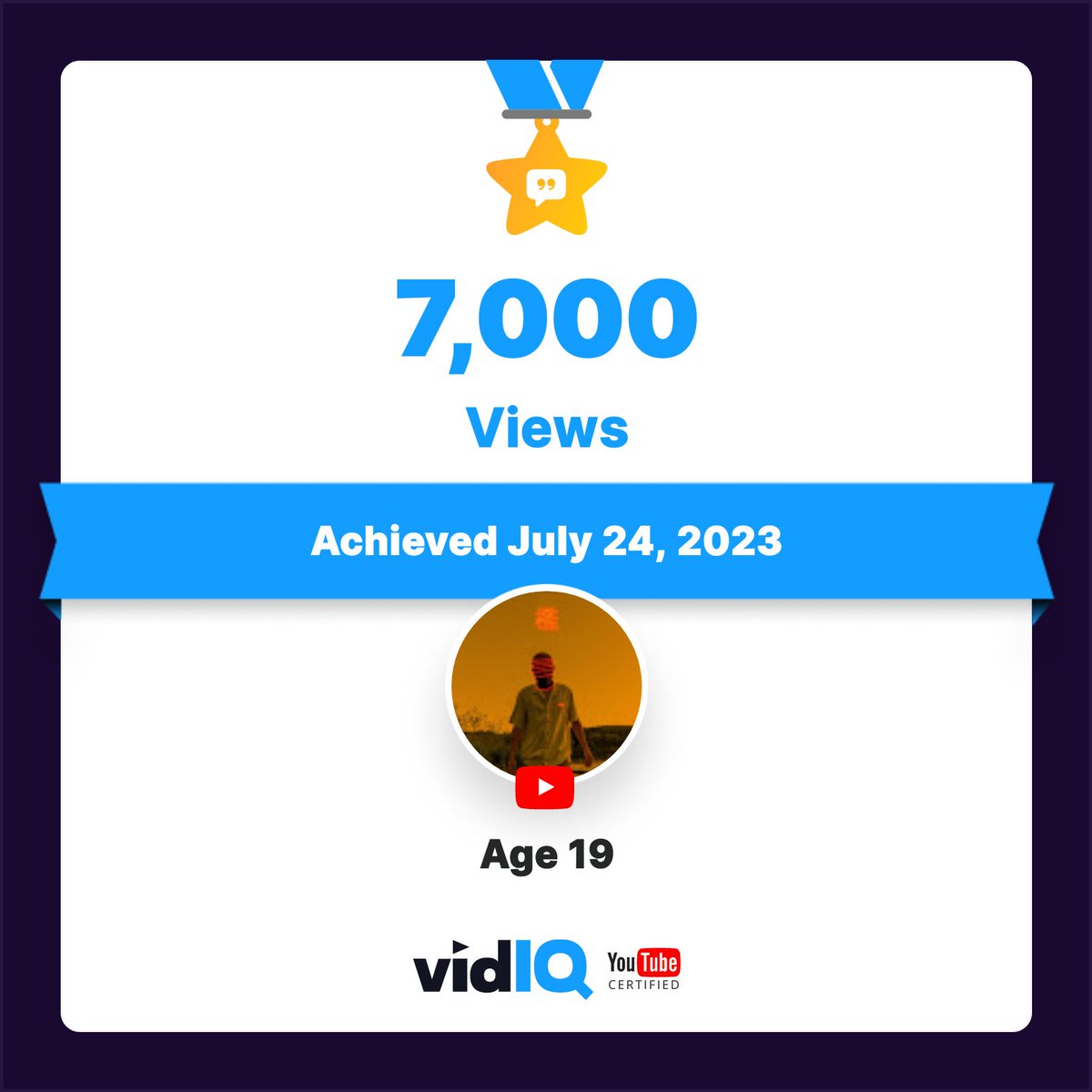 Age19official's tweet photo. 🏆 My YouTube channel achieved 7,000 views on 24th July 2023! Track and celebrate your own success today 
https://t.co/gWOUQag8vr https://t.co/8stv1WX1vs