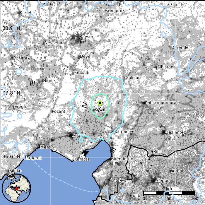 QuakeResearche's tweet photo. 5.5 adana kozan depreminin etki alanı.
#Deprem #depremoldu #Adana https://t.co/okA3paTLde