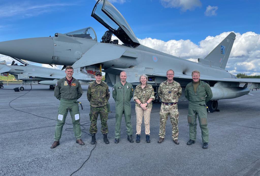 Great to see 2 🇬🇧 Typhoons in 🇫🇮 today.  Thanks to everyone involved for a fascinating visit to Satakunta Air Command #WeAreNATO #StrongerTogether #JEF
