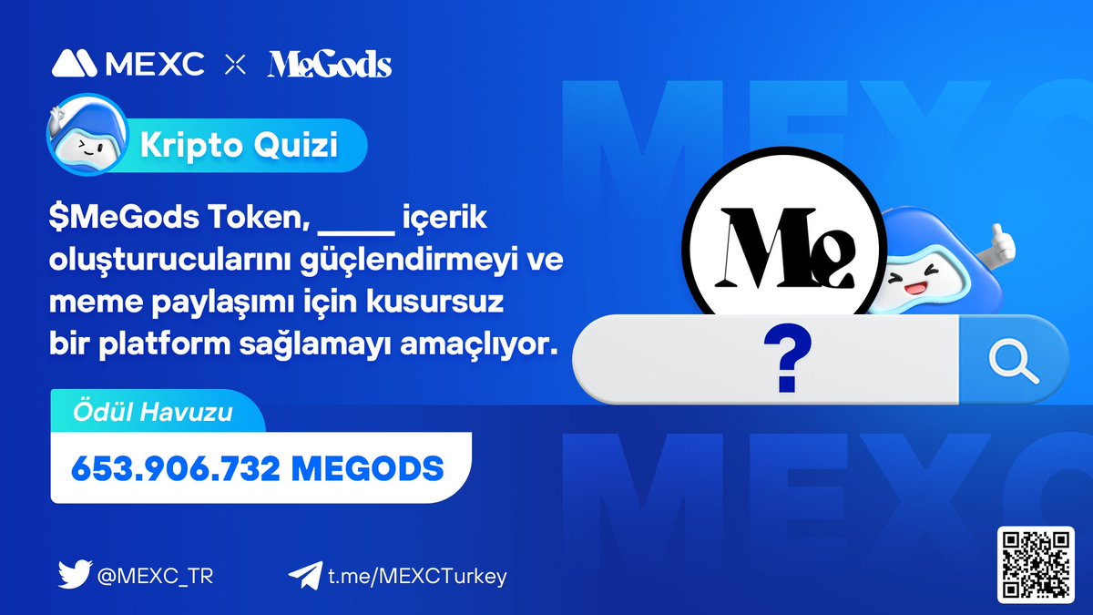 🎁 #MEXC X #MEGODS Ödüllü Kripto Quizi!

🏆 653.906.732 $MEGODS Ödülden Pay Kazanan 70 Kişiden Biri Olun!

📌 Katılım: mexctr.info/megods_quiz

🔷 Takip Et: <a href="/MEXC_TR/">MEXC_TR</a>
🔷 Takip Et: @MemeGodsETH
🔷 Abone Ol: mexctr.info/youtube
🔷 Alıntıla 5 kişi etiketle

📅 Son Katılım: 27