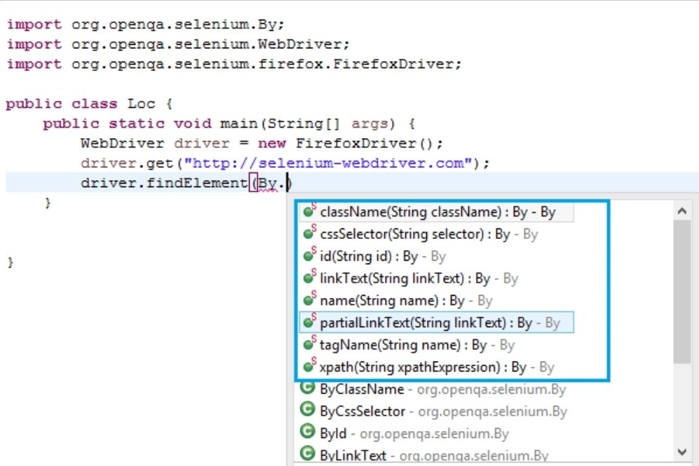 SeleniumInfo's tweet image. Locators in #Selenium #Webdriver are used to identify web elements (textbox, button, link, dropdown etc.) on the web page
Once an element is recognized, actions like click, sendKeys, getText etc. can be performed on it
The 8 locators are: