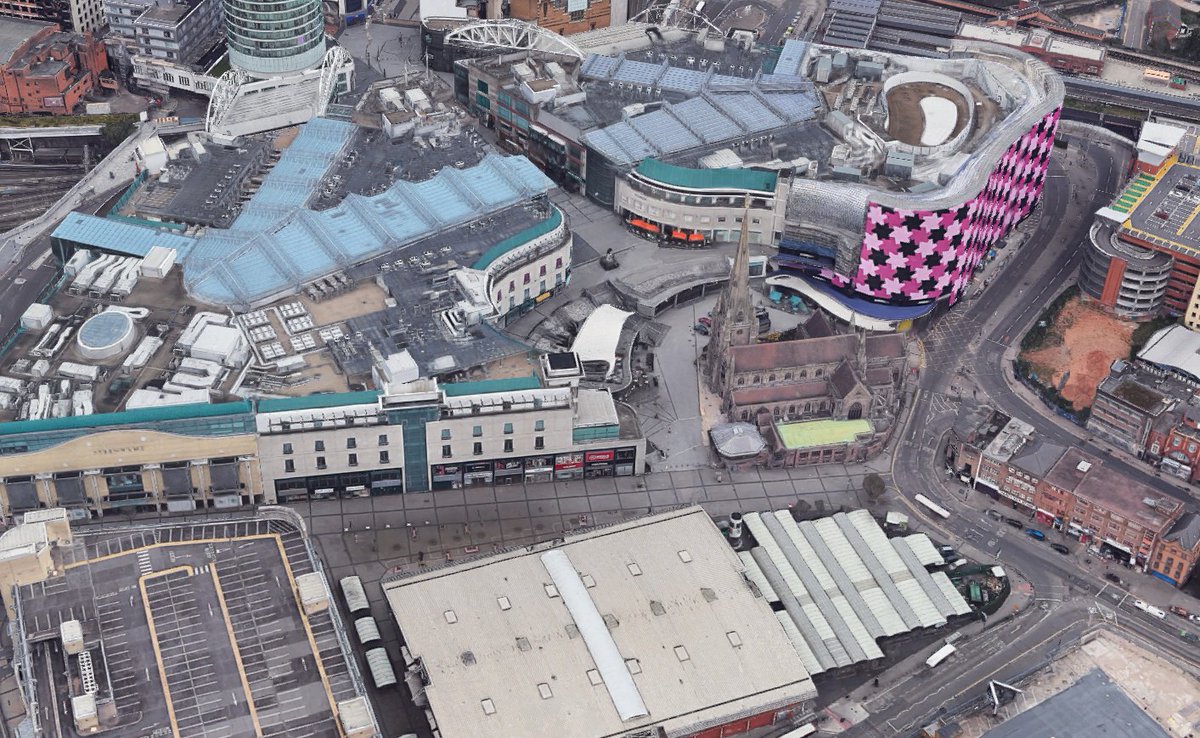 The Bull Ring, Birmingham, 1930s and today.