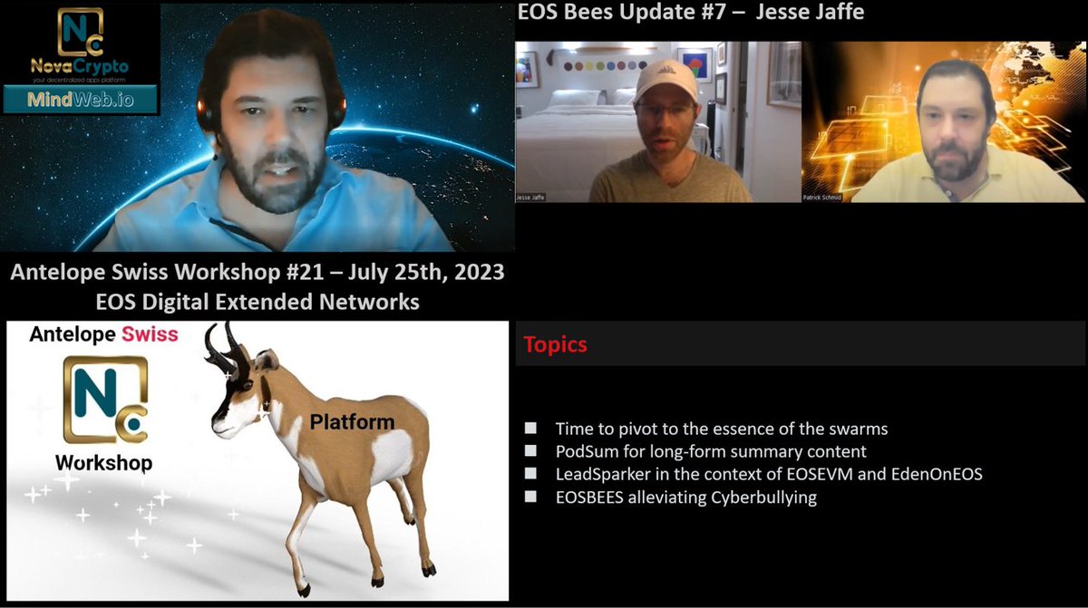 NovaCryptoLTD's tweet photo. Antelope🇨🇭Workshop 21-EOSBEES Update 7
📺https://t.co/1FU2hxiMtN
▶️https://t.co/EqRUNtfFU2
#OPOE Only Possible On #EOS
#OPOA Only Possible On @AntelopeIO
🧵 https://t.co/sXyAN0qKYA