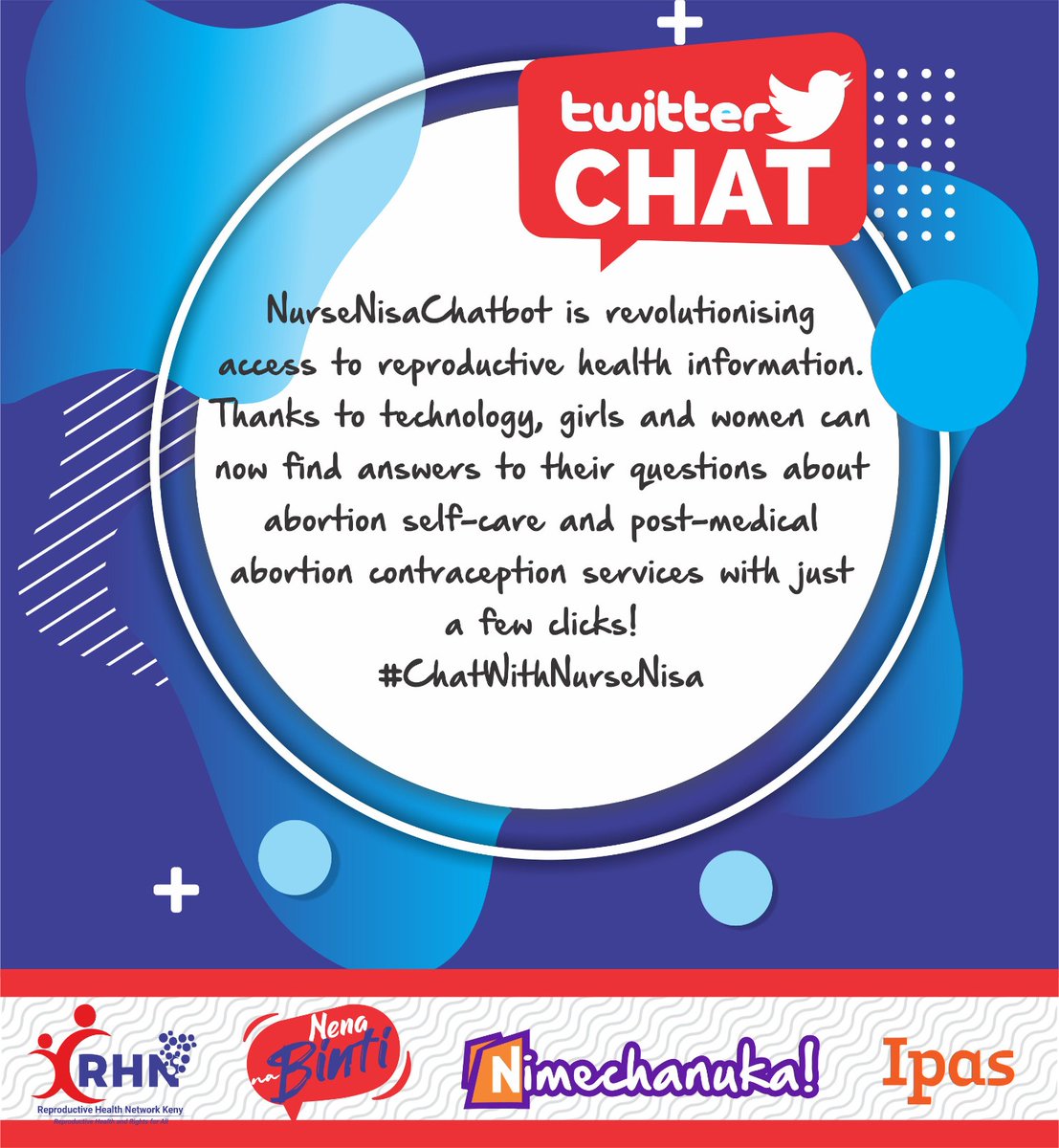 rhnkorg's tweet photo. #NurseNisaChatbot is breaking down geographical barriers to SRH information.
#ChatWithNurseNisa to access this information from wherever you are for a healthier reproductive life.

Say 👋 hi to Nisa using the link below👇🏾
https://t.co/r2IItgJElD https://t.co/kpOcvvx7Pu