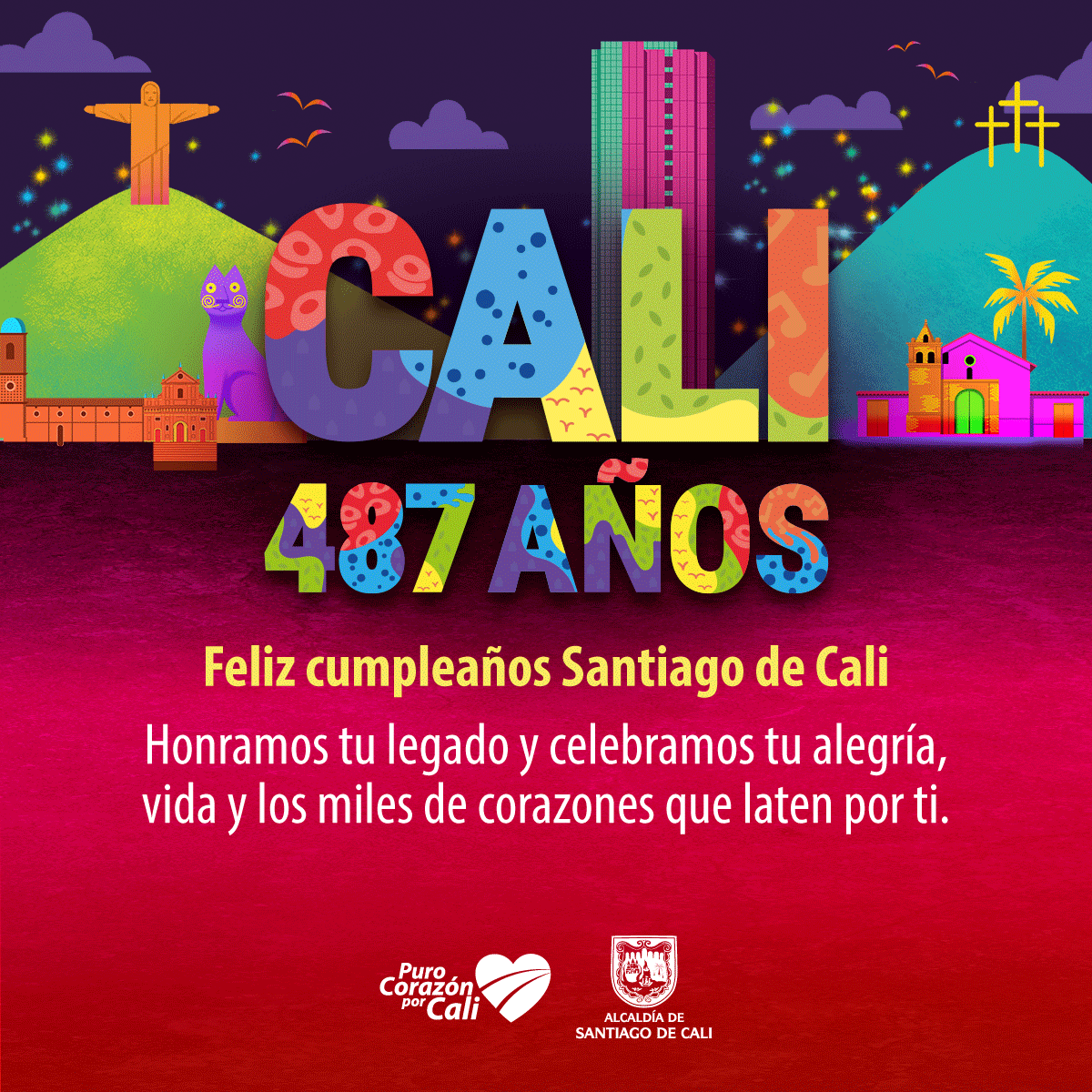 Desde el primer día en que comencé a trabajar para #Cali, comprendí y asumí los retos que implica el desarrollo de una ciudad que cada día crece más.

Hoy, orgulloso del amor y la dedicación de los caleños y caleñas por su ciudad, deseo lo mejor en estos #Cali487Años💙❤️💚.