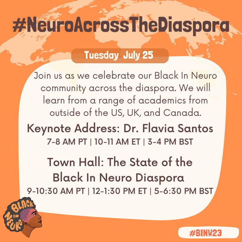 Black In Neuro members make up a vibrant community that spans across the globe🌍. On #NeuroAcrossTheDiaspora, we’ll focus on highlighting, celebrating, and better understanding the diversity within our community.
🧵Below (1/4)