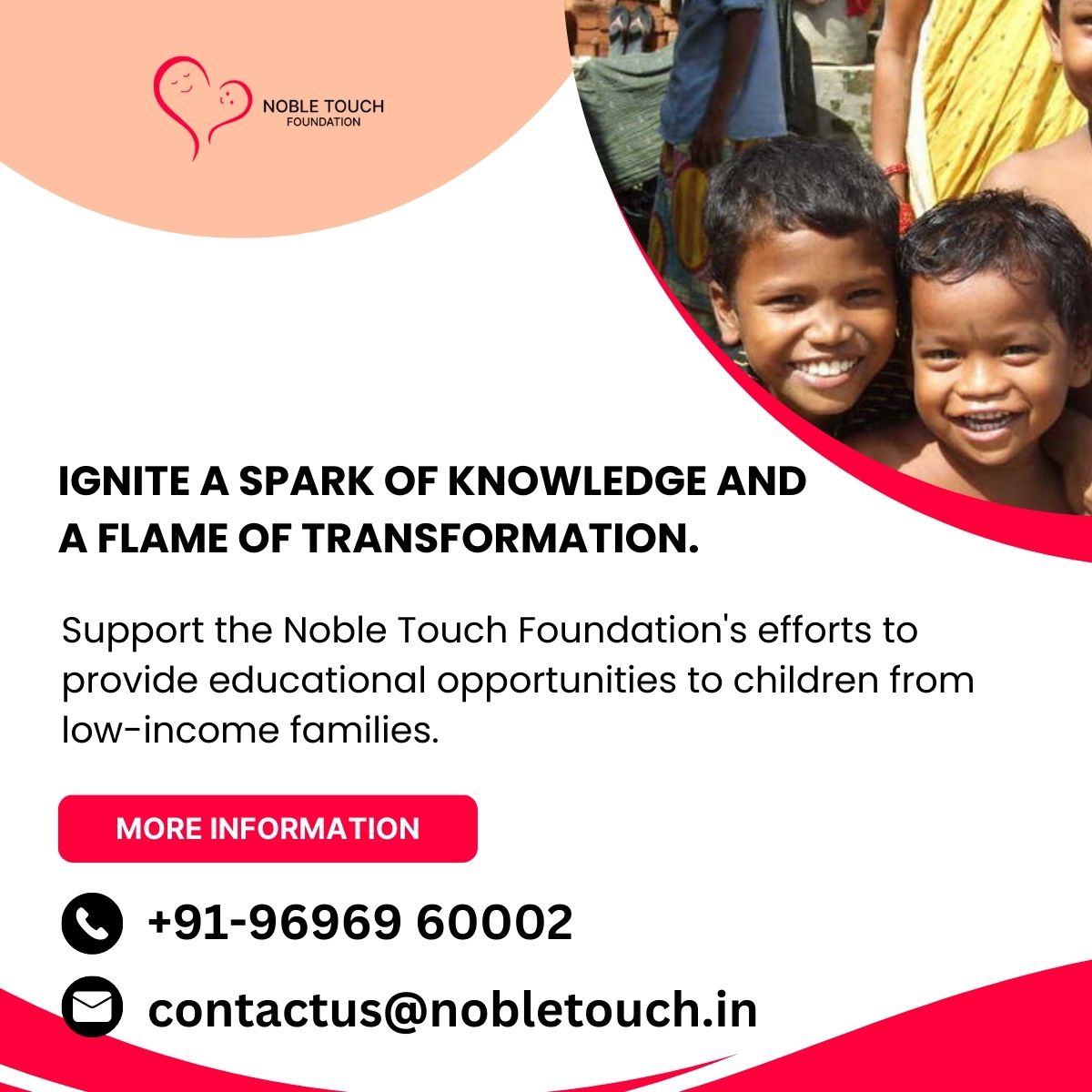 The acclaim of the future can be brighter if we all pull together and support Noble Touch's cause by making a donation today.

#EducationForAll #EmpowerChildren #TransformingFutures #EqualOpportunities #EducationMatters #ChildrensEducation #SupportingDreams #BreakingBarriers