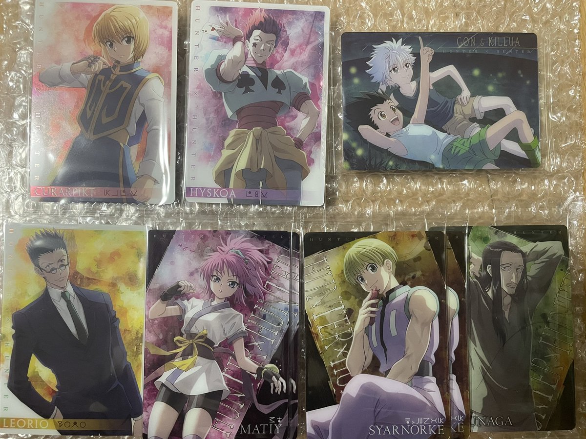 i7_chanyu's tweet photo. ハンターハンター HUNTER×HUNTER
イタジャガ 交換

【譲】クラピカ ヒソカ ゴン キルア
レオリオ マチ シャルナーク ノブナガ

【求】SPキルア

n(当方):1での交換可能です！ピンポイントで難しいかとは思いますがリプにてお気軽にお声掛けください！よろしくお願いいたします🙇‍♀️ https://t.co/AcNH5e85m6