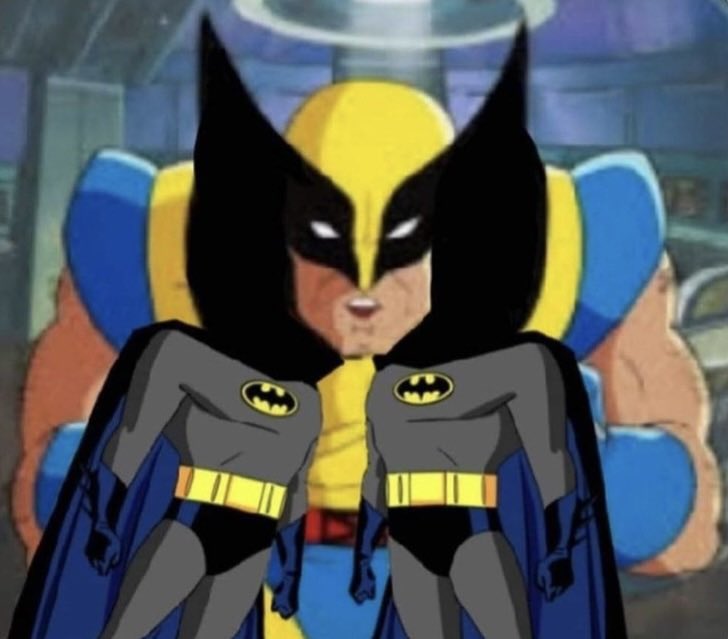 2 sich küssende Batman = 1 Wolverine. Einfache Rechnung, oder? 🤣  #Wolverine