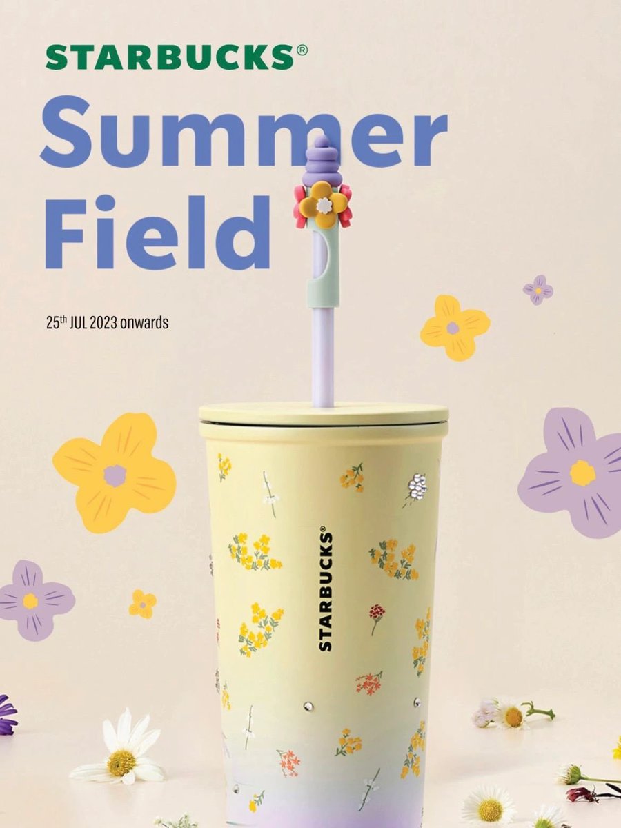 Morenmore_th's tweet photo. Starbucks Summer field คอลใหม่เพิ่งออกมาเลย ลายดอกไม้จิ๋วๆ มันน่ารักจังง 🌼 https://t.co/XcOh3p2PYY