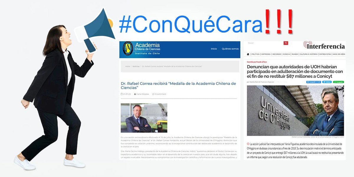 La ciencia debe regirse por códigos éticoa que no solo premien la productividad, también que esa productividad esté acompañada de ética. La Academia Chilena de Ciencias debe dar el ejemplo.  Hechos respaldados con sentencias judiciales.
#ConQuéCara