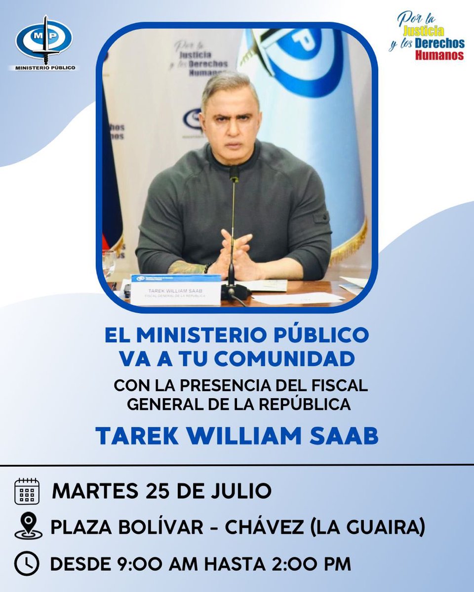 #TRABAJO…. #HOY estaremos desarrollando la jornada de atención jurídico/legal el MINISTERIO PÚBLICO VA A TU COMUNIDAD en la Guaira: con el objetivo de atender y solucionar las #denuncias de la gente
