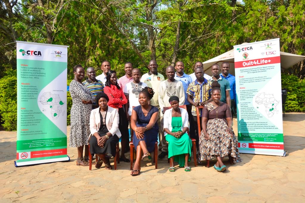 Jim Arinaitwe (@jimarinaitwe) on Twitter photo <a href="/CTC_AFRICA/">The Center for Tobacco Control in Africa</a> launches training of personnel to implement a 5-year clinical trial on promoting Tobacco use Cessation among HIV clients. The trial will be conducted in Uganda and Zambia. <a href="/ProfNawangwe/">Barnabas Nawangwe</a> <a href="/WilliamBazeyo/">William Bazeyo</a> <a href="/rkusolo/">Ronald Kusolo</a> <a href="/CTC_AFRICA/">The Center for Tobacco Control in Africa</a> launches training of personnel to implement a 5-year clinical trial on promoting Tobacco use Cessation among HIV clients. The trial will be conducted in Uganda and Zambia. <a href="/ProfNawangwe/">Barnabas Nawangwe</a> <a href="/WilliamBazeyo/">William Bazeyo</a> <a href="/rkusolo/">Ronald Kusolo</a>