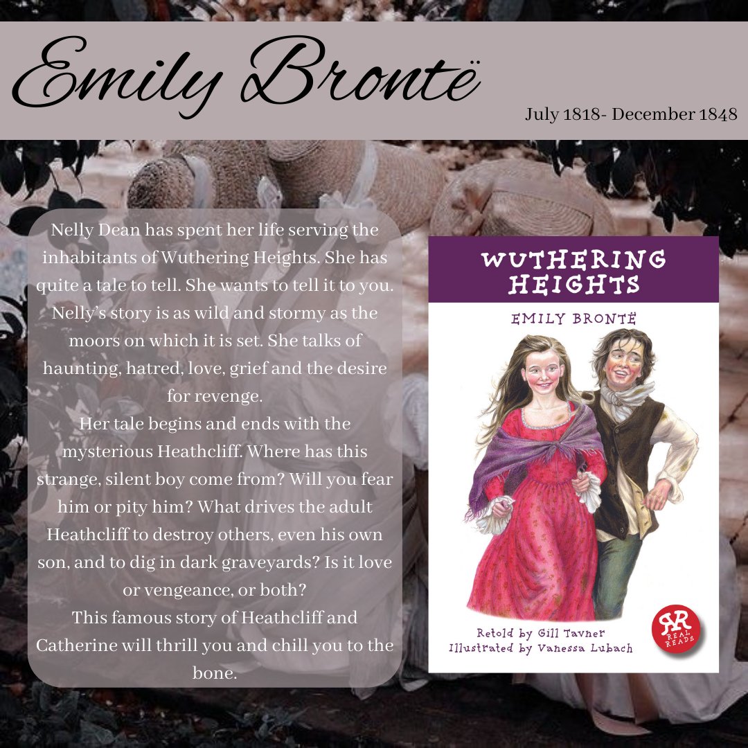 🎉 Happy Birthday, Emily Bronte! 🎂🌹📚
Today we are celebrating the literary genius behind "Wuthering Heights"!
Get a taste for Bronte's captivating storytelling in our Real Reads re-telling! Get your copy here: realreads.co.uk