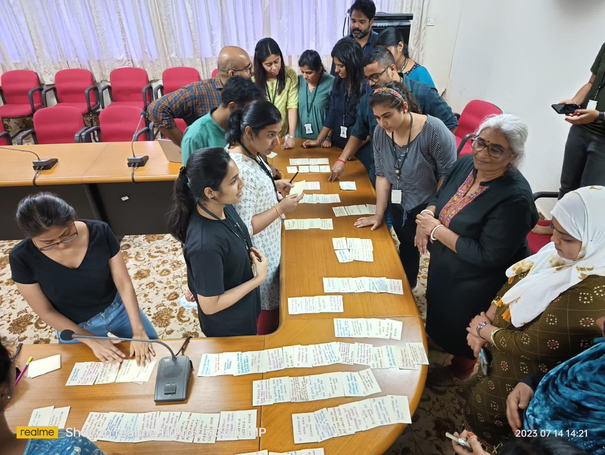 RamanathanMala's tweet photo. So you think it belongs here or there?Qualitative research session. Learning about coding the data for a study on Women's menstrual hygiene practices in their workplace, MPH batch 2022, AMCHSS. https://t.co/gASHJ5erBg