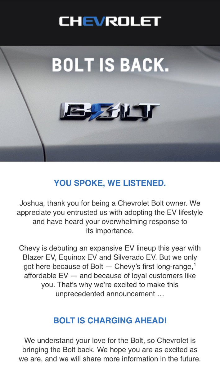 This just hit my email. Looks like the canceled #boltev is not canceled already!