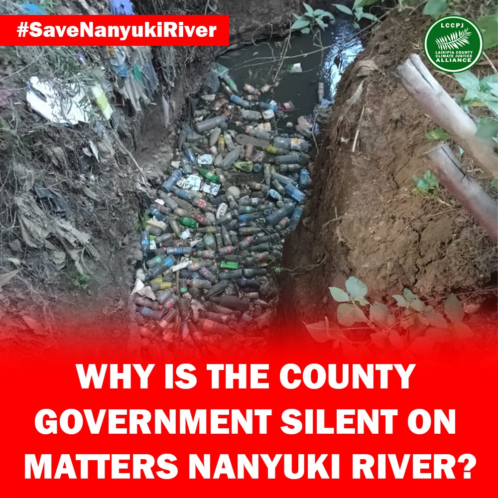Deteriorating water quality is damaging the environment. People using the Nanyuki River as a source of water are most affected by pollution. 
#SaveNanyukiRiver