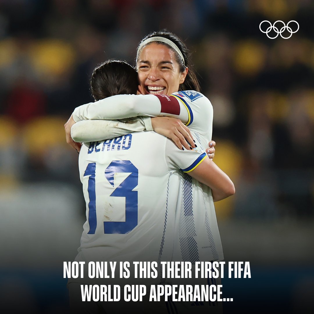 Olympics's tweet photo. History in the making. 👏🇵🇭

And we still have three more weeks of #FIFAWWC action! 🤯 Which country are you cheering for?

@PilipinasWNFT | @FIFAWWC