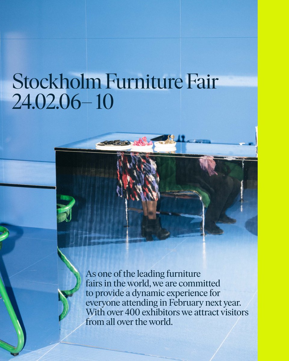 LDNdesignfair's tweet photo. In February 2024, London Design Fair partner Stockholm Furniture Fair welcomes everyone to the world’s leading meeting place for Scandinavian design.
https://t.co/LPwjx0jWQi
#stockholmfurniturefair #stockholmdesignweek #furnfair #design #londondesignfair #LDNdesignfair23 https://t.co/1BfNrSr3MU