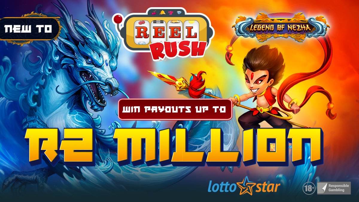 Lotto_Star's tweet photo. Brace yourself for an EPIC adventure on Legend of Nezha!π
Spin the reels on our Reel Rush Games and you could win a payout of up to R2 Million -instantly! π°
#LegendOfNezha #LottoStar #ReelRush https://t.co/66DzrpwUeD