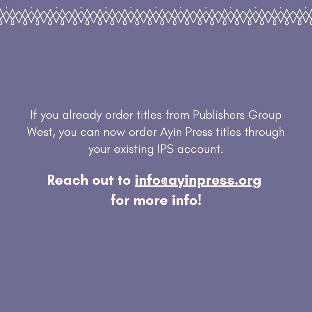 AyinPress's tweet photo. We also want to thank Small Press Distribution for distributing our books for the last few years, and for all the wonderful and important work they do! https://t.co/NoEhIwKT9a