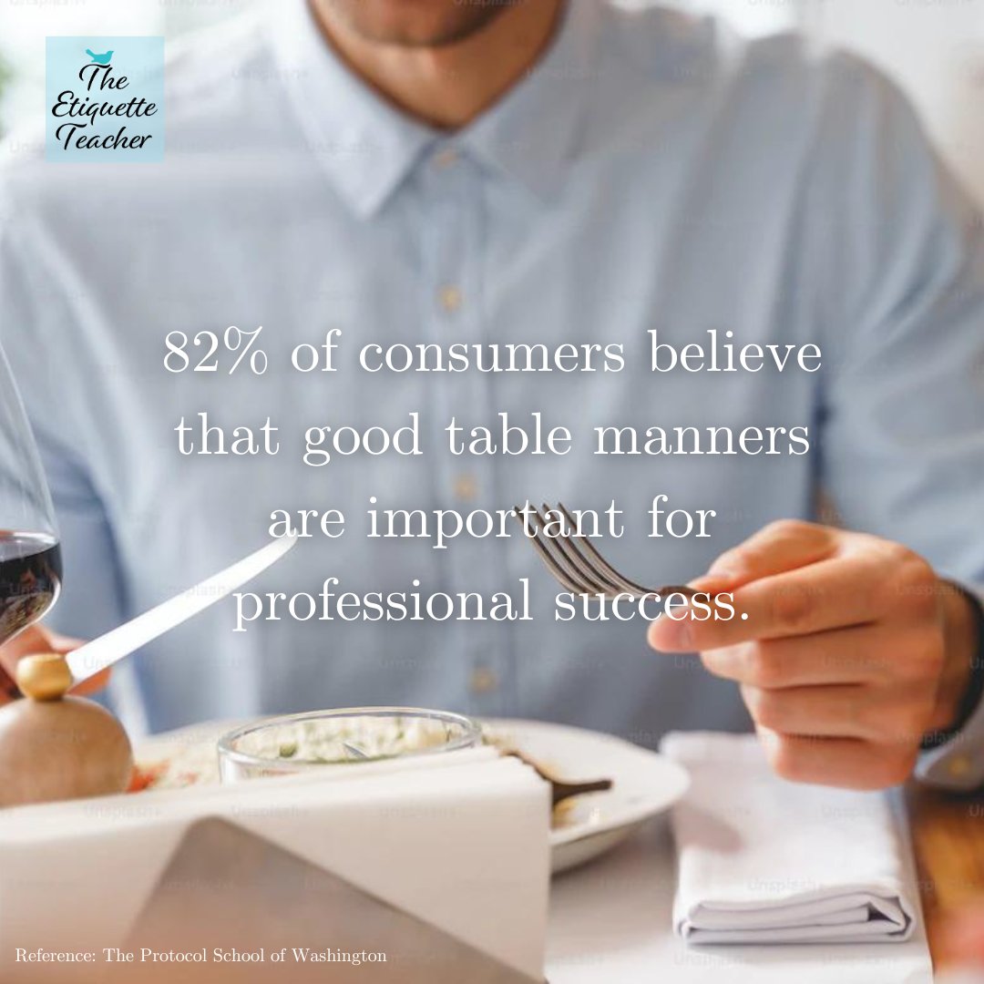 EtiquettePro's tweet image. Dining etiquette matters beyond the dinner table! Impress colleagues and clients with polished manners. #DiningEtiquette #ProfessionalSuccess