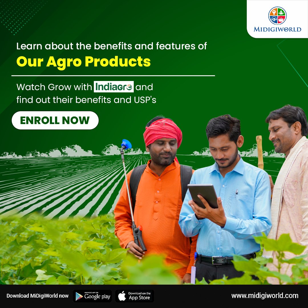 Dive into the world of innovation with ‘Grow with IndiAGro’ and gain valuable insights from the brilliant minds behind them.
midigiworld.com
#MDW #business #entrepreneur #marketing #newlaunch #workfromhome #motivation #success  #Elearning #lifestyle #money #MidigiWorld