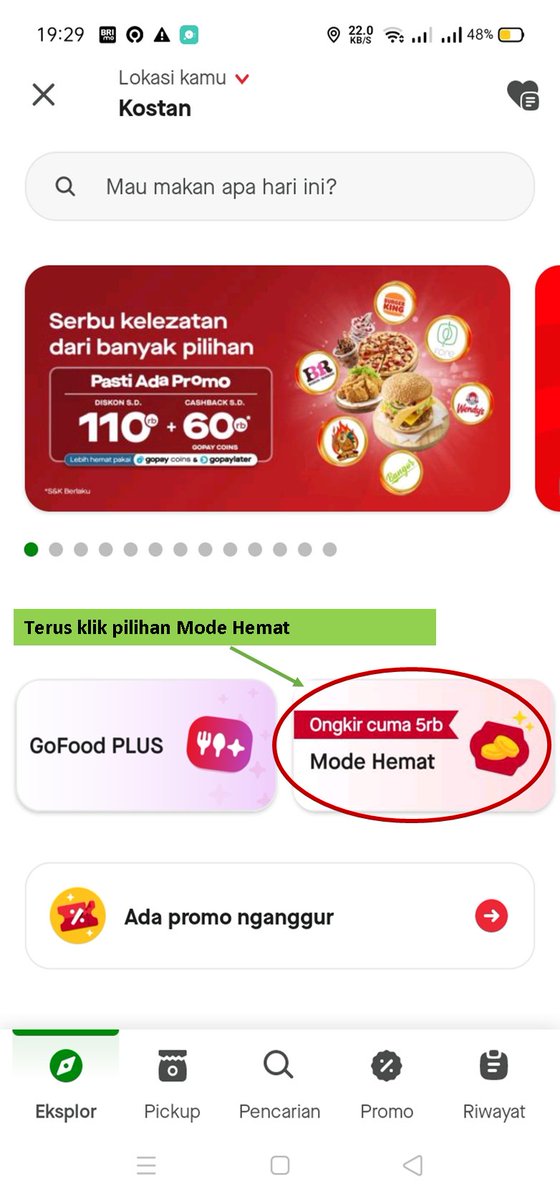 anggamkamal1's tweet photo. @gofoodindonesia Gratis Ongkir Seharian Setiap Hari 𝗥𝗔𝗕𝗨 pake Mode 𝗛𝗘𝗠𝗔𝗧
Nih cara akses Mode Hematnya, cek dibawah ya!
#GoFood #ModeHemat https://t.co/BLlJifUSJL
