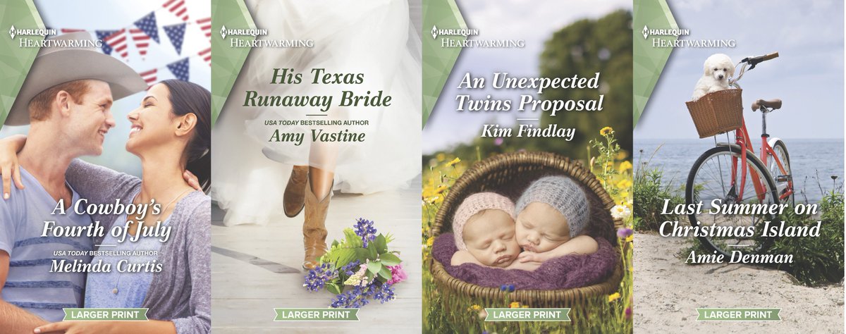 🥳Happy Book Birthday to #HarlequinHeartwarming authors @MelCurtisAuthor, <a href="/vastine7/">vastine7</a>, <a href="/missheyer74/">Kim Findlay Author</a> &amp; @AmieDenman! #CleanAndWholesome #Romance #BookPromo #HarlequinEditor

harlequin.com/shop/brand/har…
