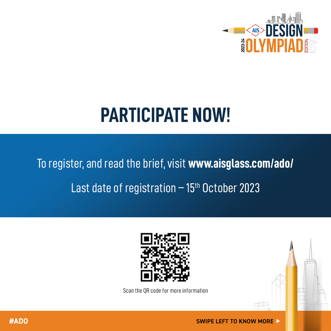 AIS_Glass's tweet photo. Discover everything about India's biggest architectural competition ADO 5.0!
Registration Link: - https://t.co/xcnfXXpL6m
Last Date of Registration: - 15th October 2023
#AIS #AISGlass #ADO #BuildingBeyondBoundaries #FuturisticDesignApproach #ArchitectureDesignCompetition https://t.co/YNoBfU1GWy