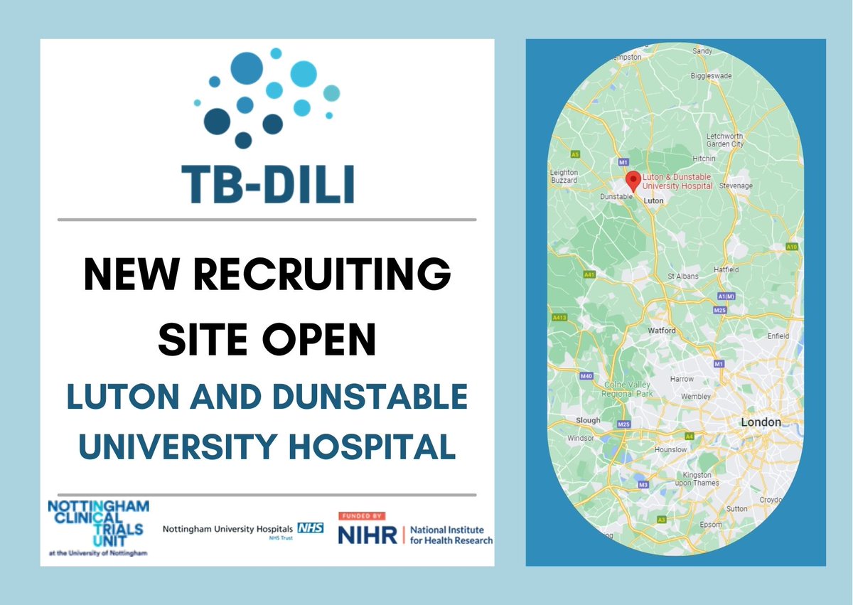 TB-DILI (@tb_dili) on Twitter photo We also opened Luton and Dunstable University Hospital! 🎉🎉🎉 #clinicaltrials We also opened Luton and Dunstable University Hospital! 🎉🎉🎉 #clinicaltrials