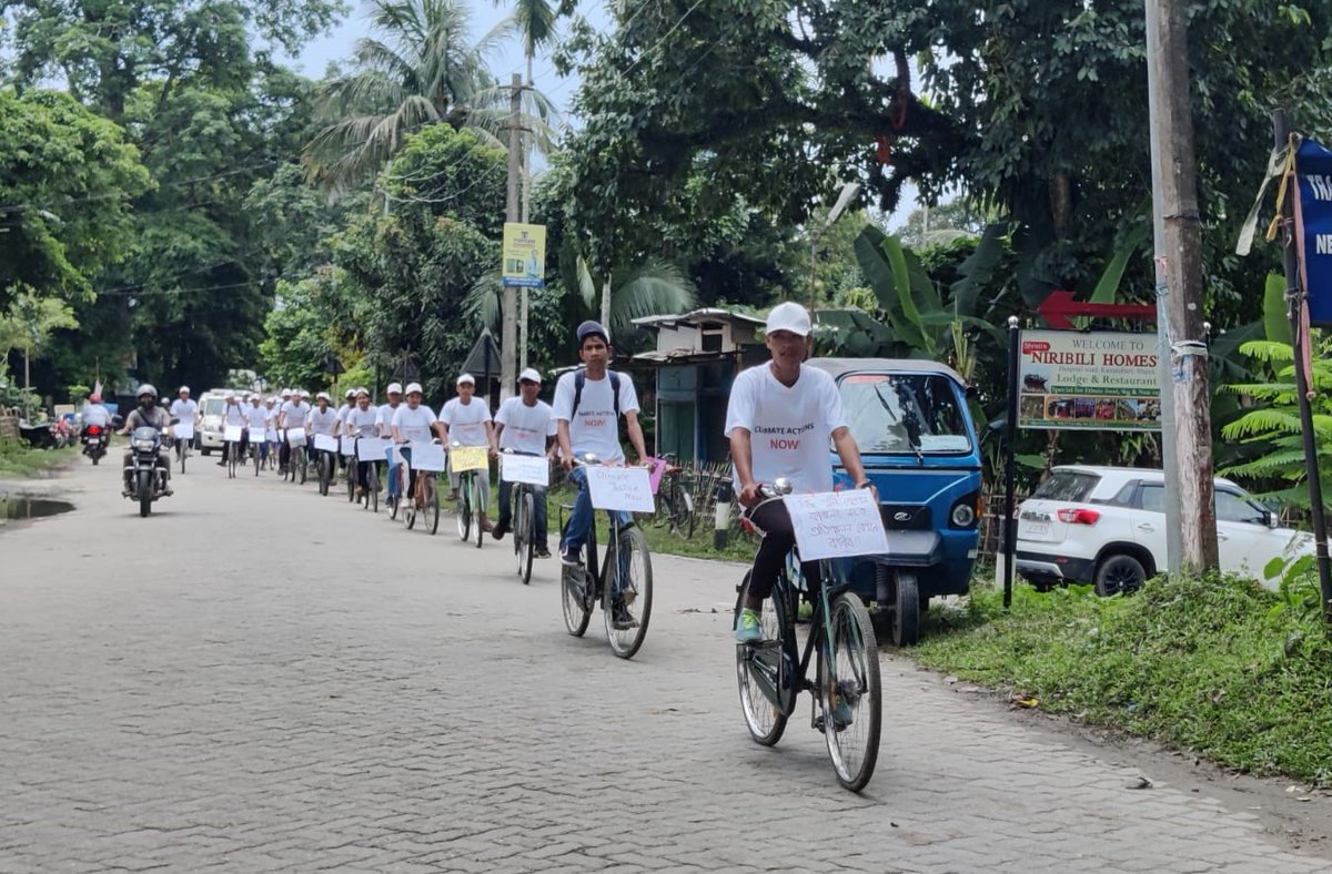 Today, in a powerful display of environmental awareness & community engagement, environment and young climate enthusiasts pedaled for a greener & just future. The event is organized by #NEADS in collaboration with Majuli College and the local youths. #PedalForPeopleAndOurPlanet