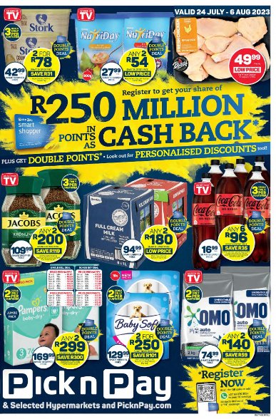 KemptonGate_PnP's tweet photo. The best place to SAVE on everything FRESH? Pick n Pay. Head over to your nearest Pick n Pay for incredible deals and low prices on grocery shopping from 24 July - 6 August T's &amp; C's Apply. See more deals: https://t.co/nZr4Jx9mk3 #Groceries #Food #SouthAfrica #Explorepage #FYP https://t.co/HKR4PQgEkc