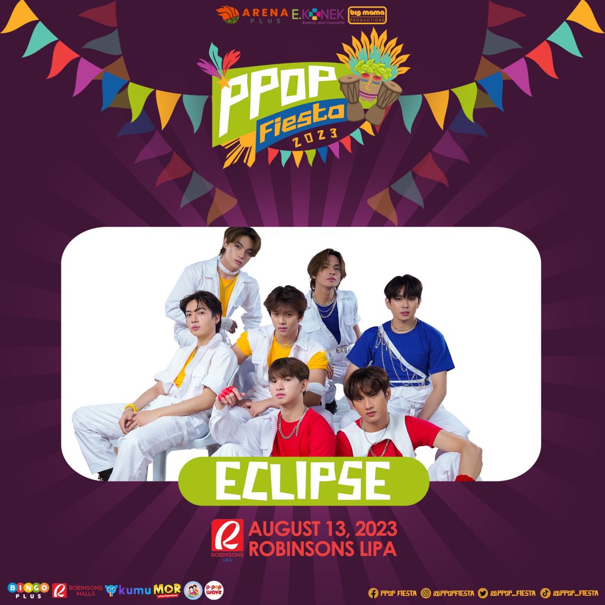 PPOP_Fiesta's tweet image. Dahil mahal namin ang Moonlights siyempre kasama din natin ang ECLIPSE for the 3rd Leg of PPOP Fiesta Tour on Aug 13 at the Robinsons Lipa, Batangas! 

Early bird tickets are ready! Just use the code #PPOPFIESTABATANGAS to get 15% discount. 

Get urs here: ekonekeventsandconcerts.online