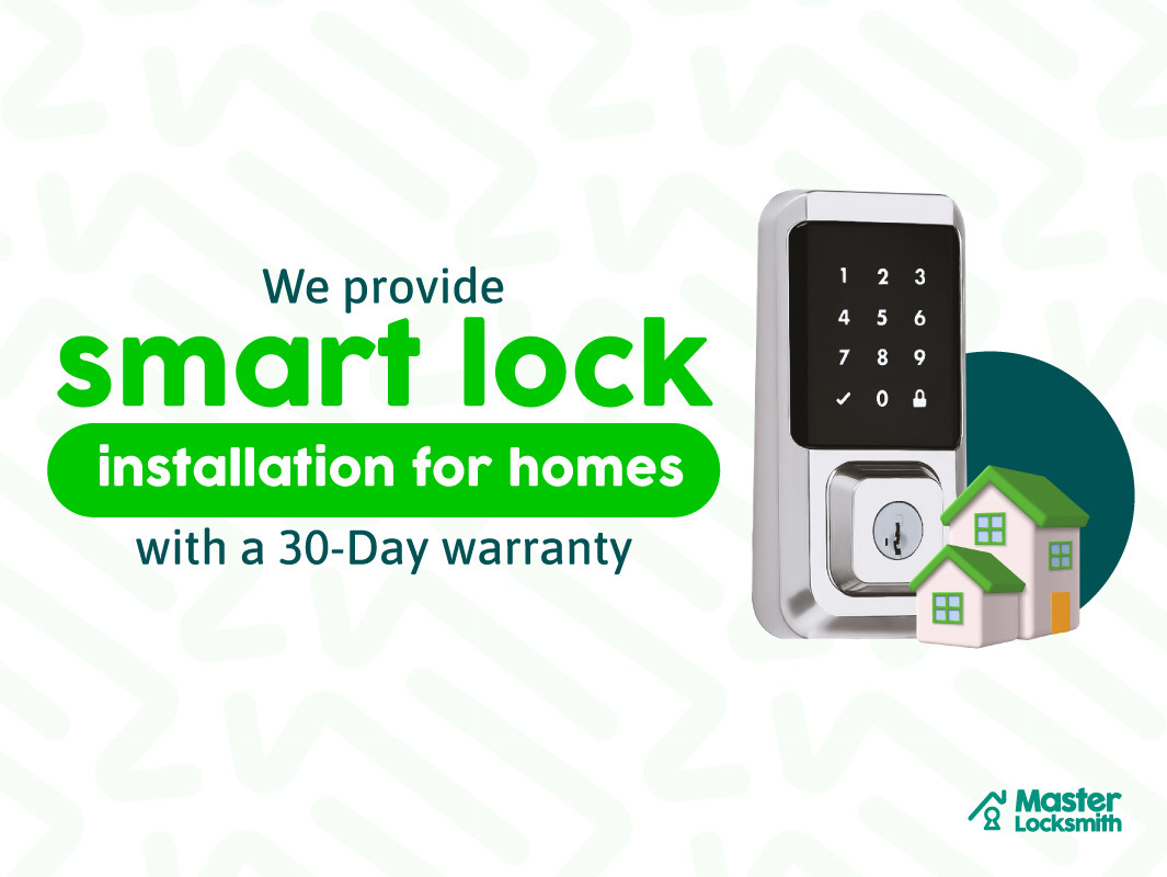 MasterLocksmit8's tweet photo. Upgrade your home's security with our smart lock installation services. Our skilled technicians have extensive experience working with a wide range of smart lock brands and models. As an additional benefit, we offer a 30-Day warranty on smart lock installation services. https://t.co/QPATpDHA1o