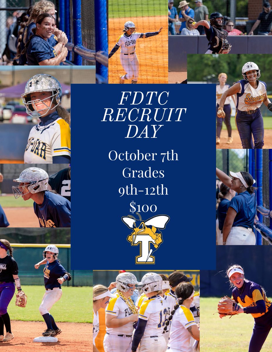 TechSoftball's tweet photo. FDTC Recruit Day is right around the corner! We would love to have you on campus as a Lady Stinger for the day! 🐝🥎

https://t.co/K01bkDsRGJ https://t.co/jhANXMKqDD