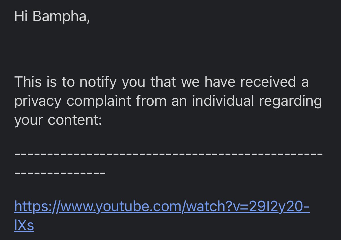 Hi, <a href="/TeamYouTube/">TeamYouTube</a> I just received a personal video takedown from an individual for reacting to Internet Prankster, Tre Seller's recent pranks &amp; actions. The request involves a "Privacy Violation" when I've done nothing of the sort. After reviewing the video thoroughly I'm