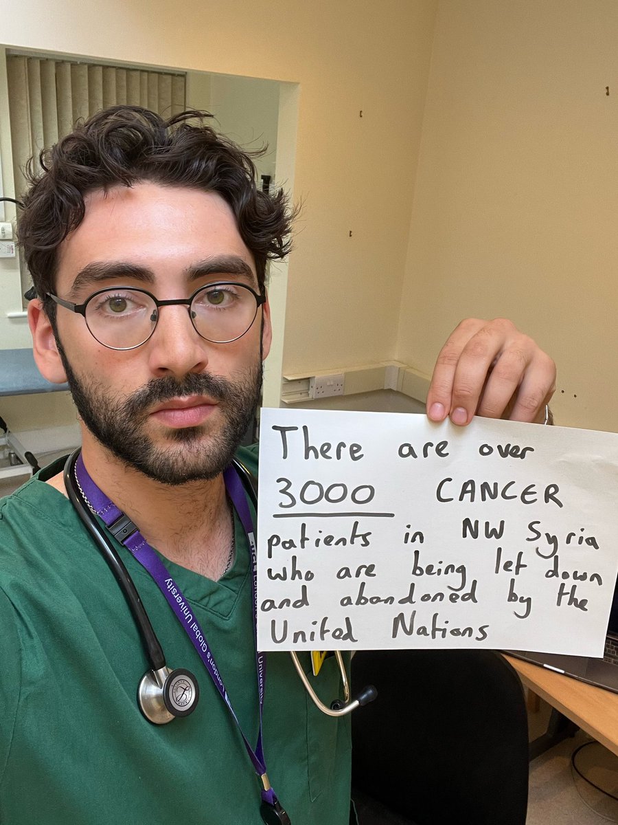 There are currently over 3000 cancer patients in NW Syria who are being denied urgent treatment due to a politically motivated blockade of medical aid to the region

As a Syrian and a doctor, I am appalled by the <a href="/WHO/">World Health Organization (WHO)</a> and International community’s malicious silence on this matter